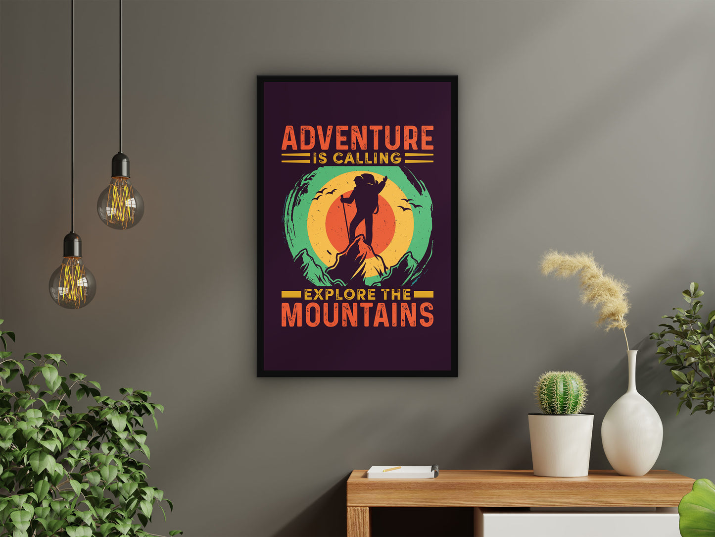 Adventure is Calling Explore the Mountains Wall Art