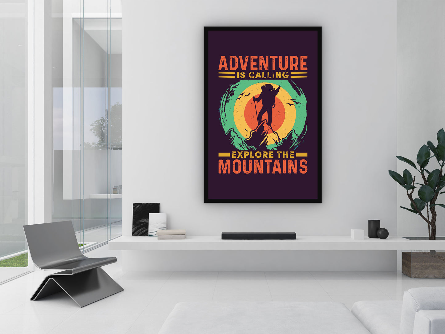 Adventure is Calling Explore the Mountains Wall Art
