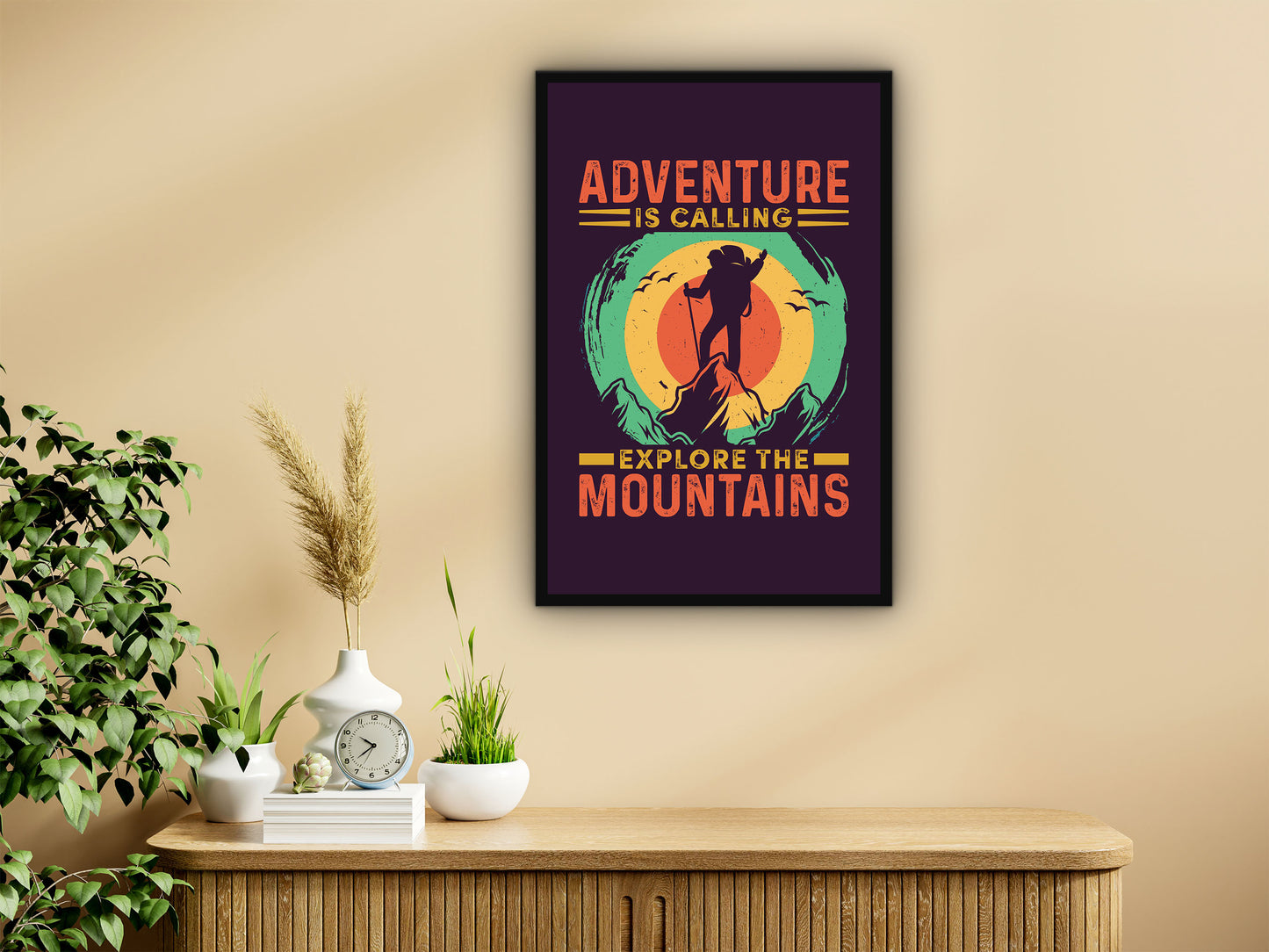 Adventure is Calling Explore the Mountains Wall Art