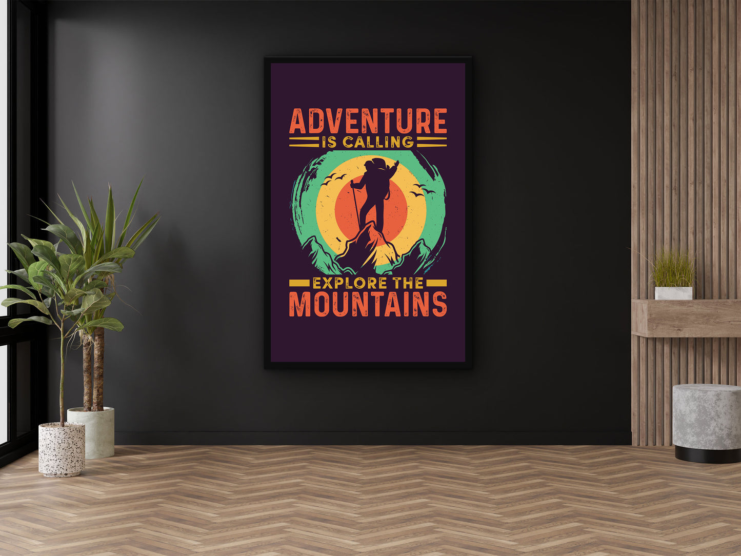 Adventure is Calling Explore the Mountains Wall Art