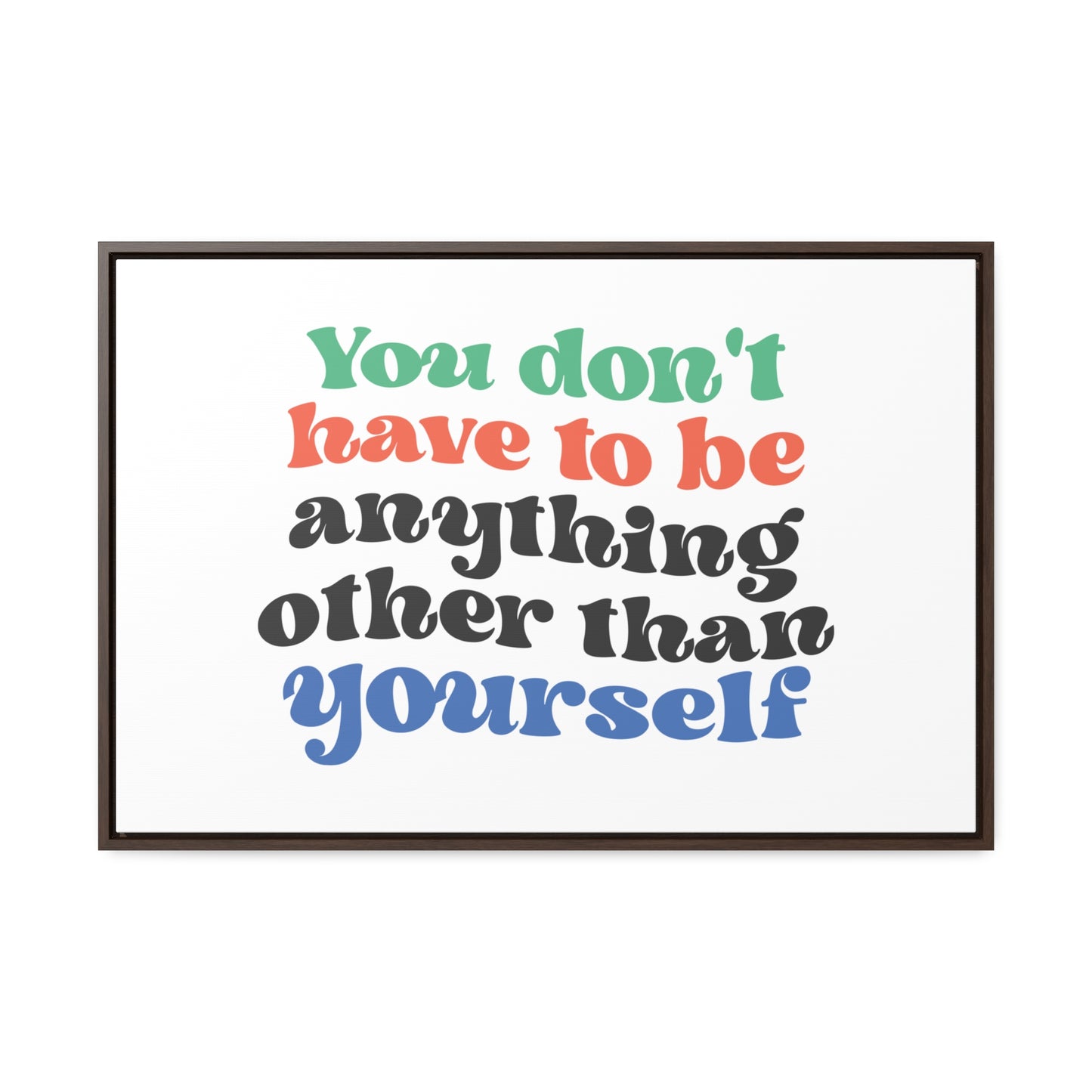 You Don't Have To Be anything other Than Yourself Wall Art
