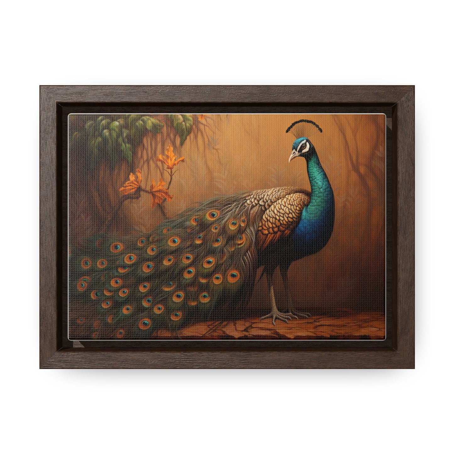A Painting of a Peacock on a Branch Wall Art