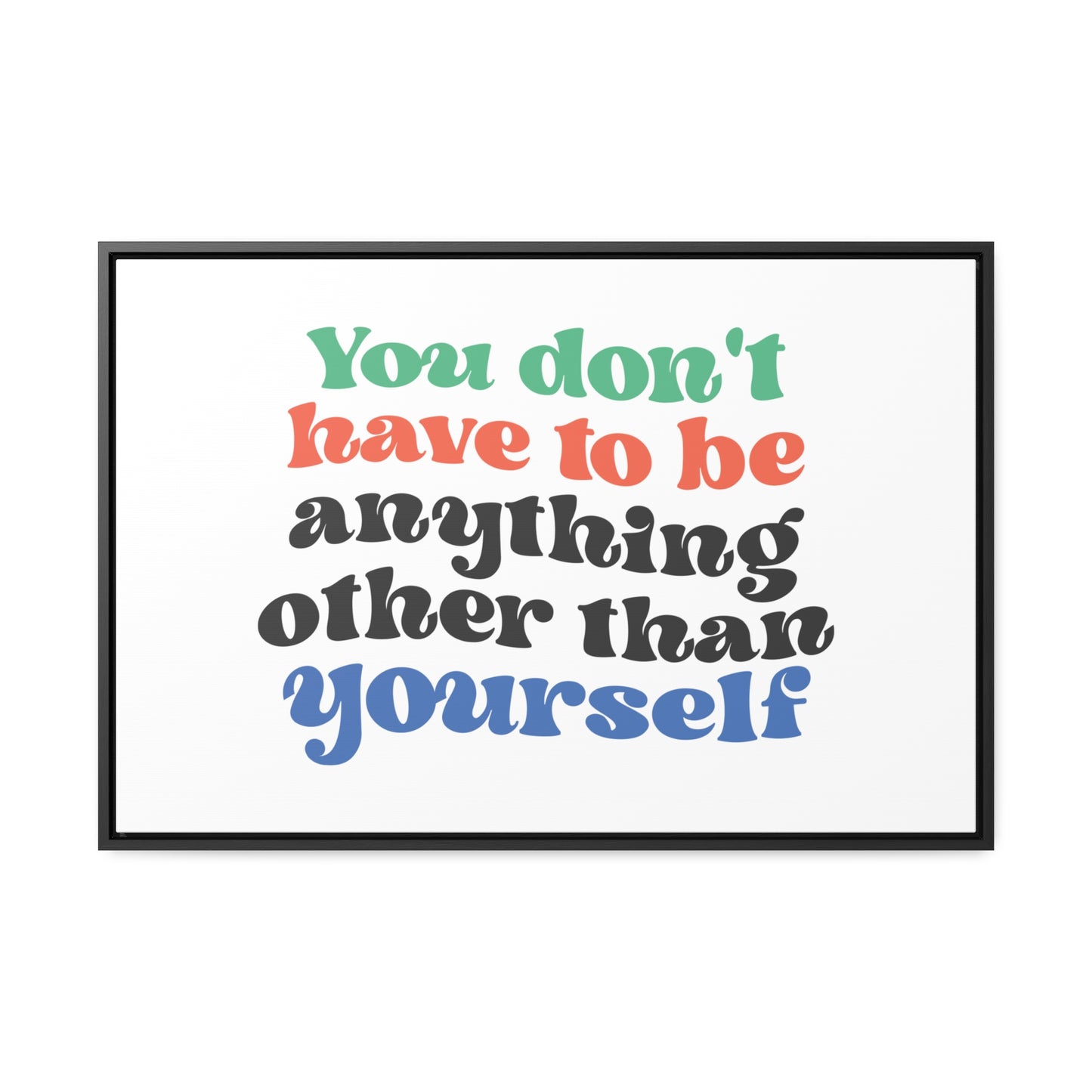 You Don't Have To Be anything other Than Yourself Wall Art