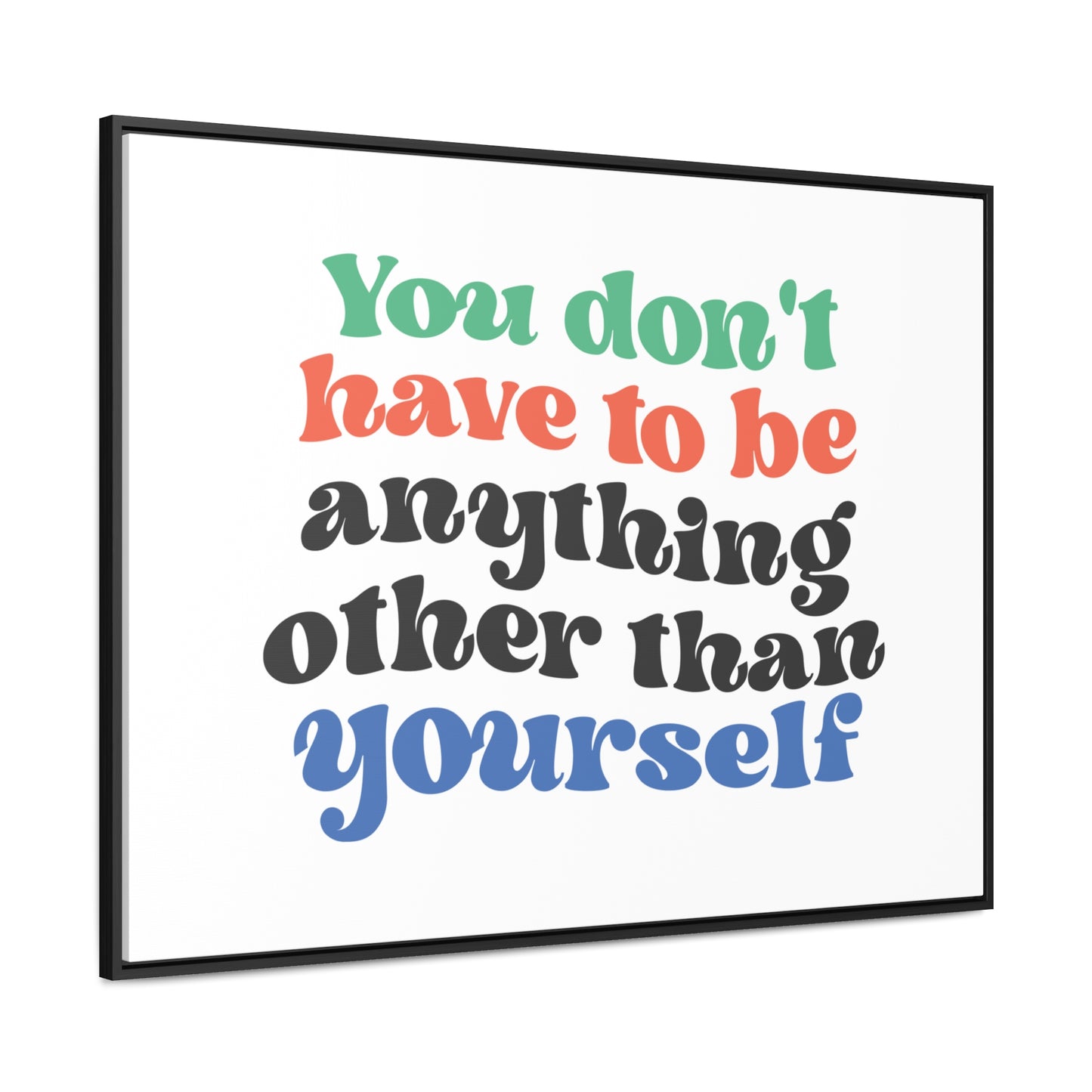 You Don't Have To Be anything other Than Yourself Wall Art