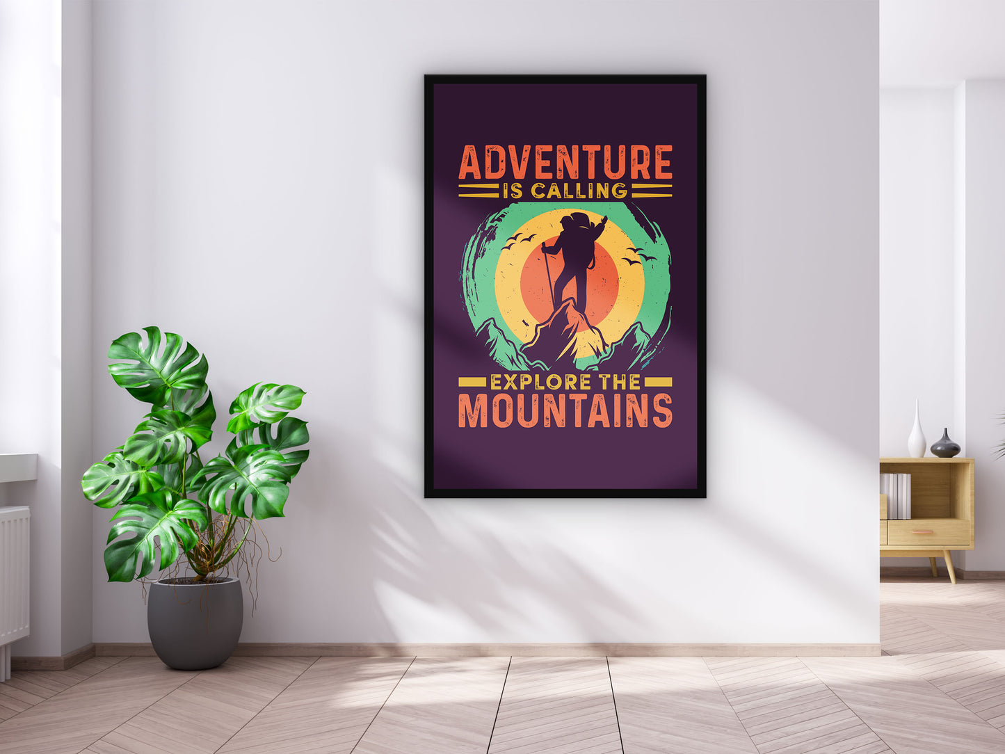 Adventure is Calling Explore the Mountains Wall Art