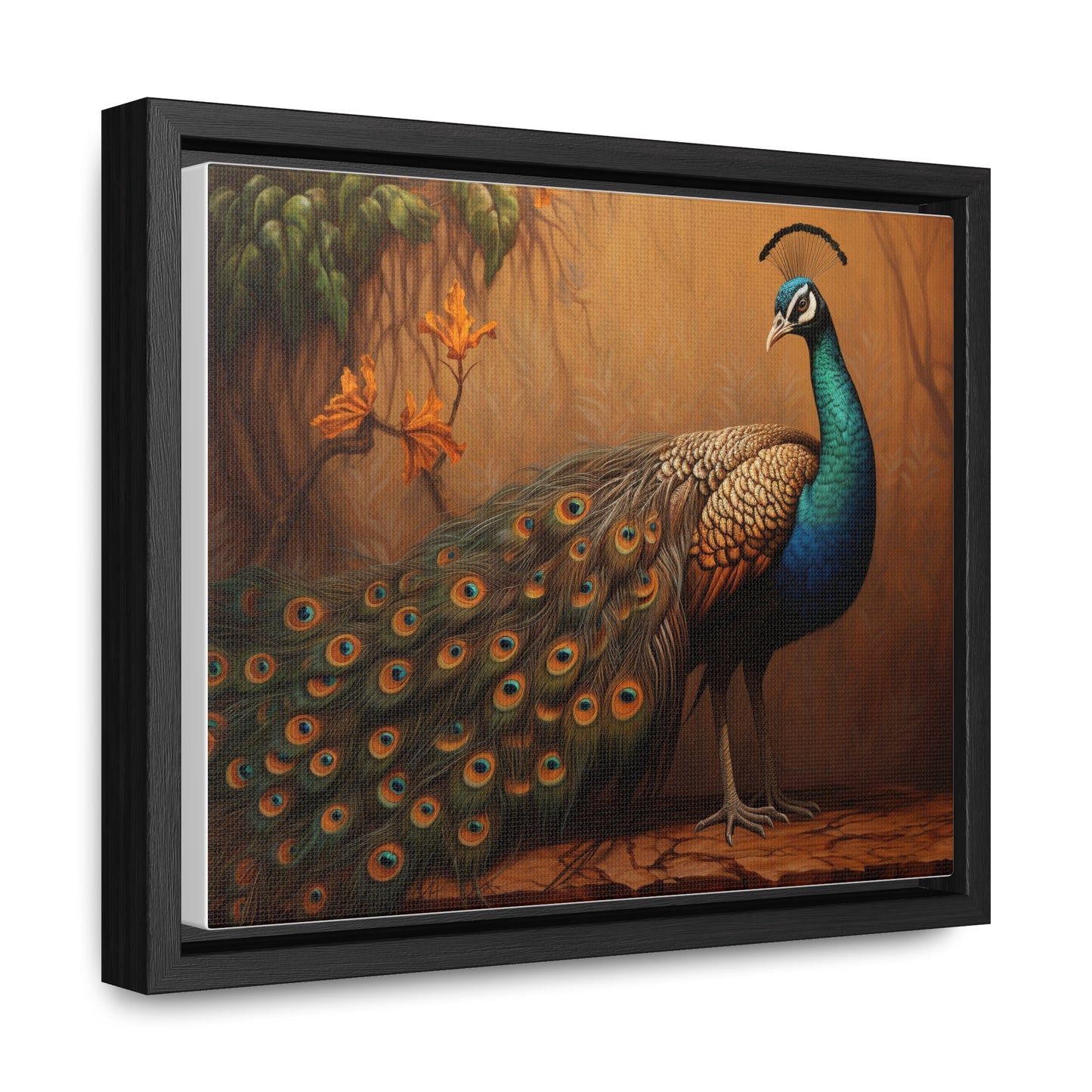 A Painting of a Peacock on a Branch Wall Art