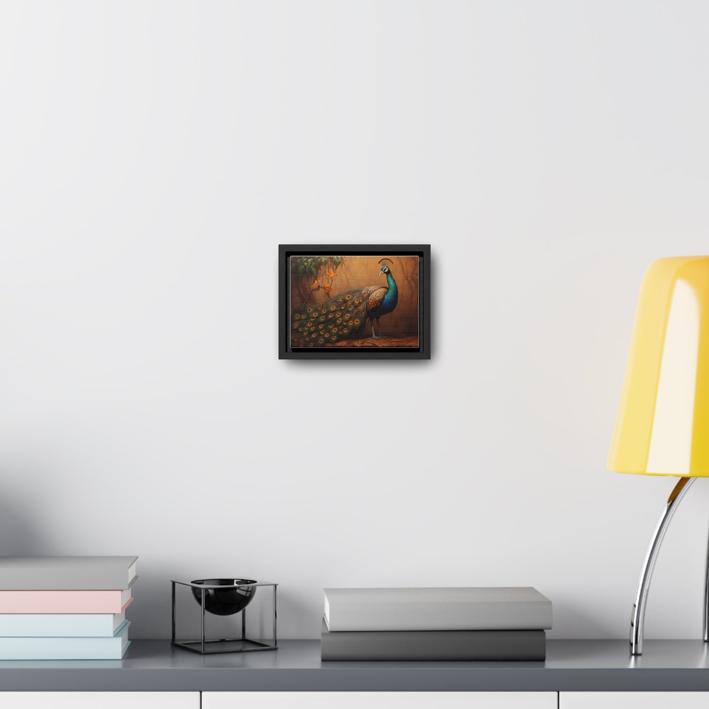 A Painting of a Peacock on a Branch Wall Art