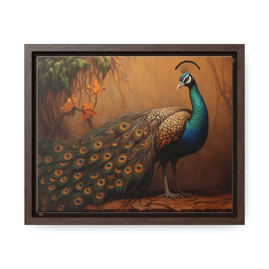 A Painting of a Peacock on a Branch Wall Art