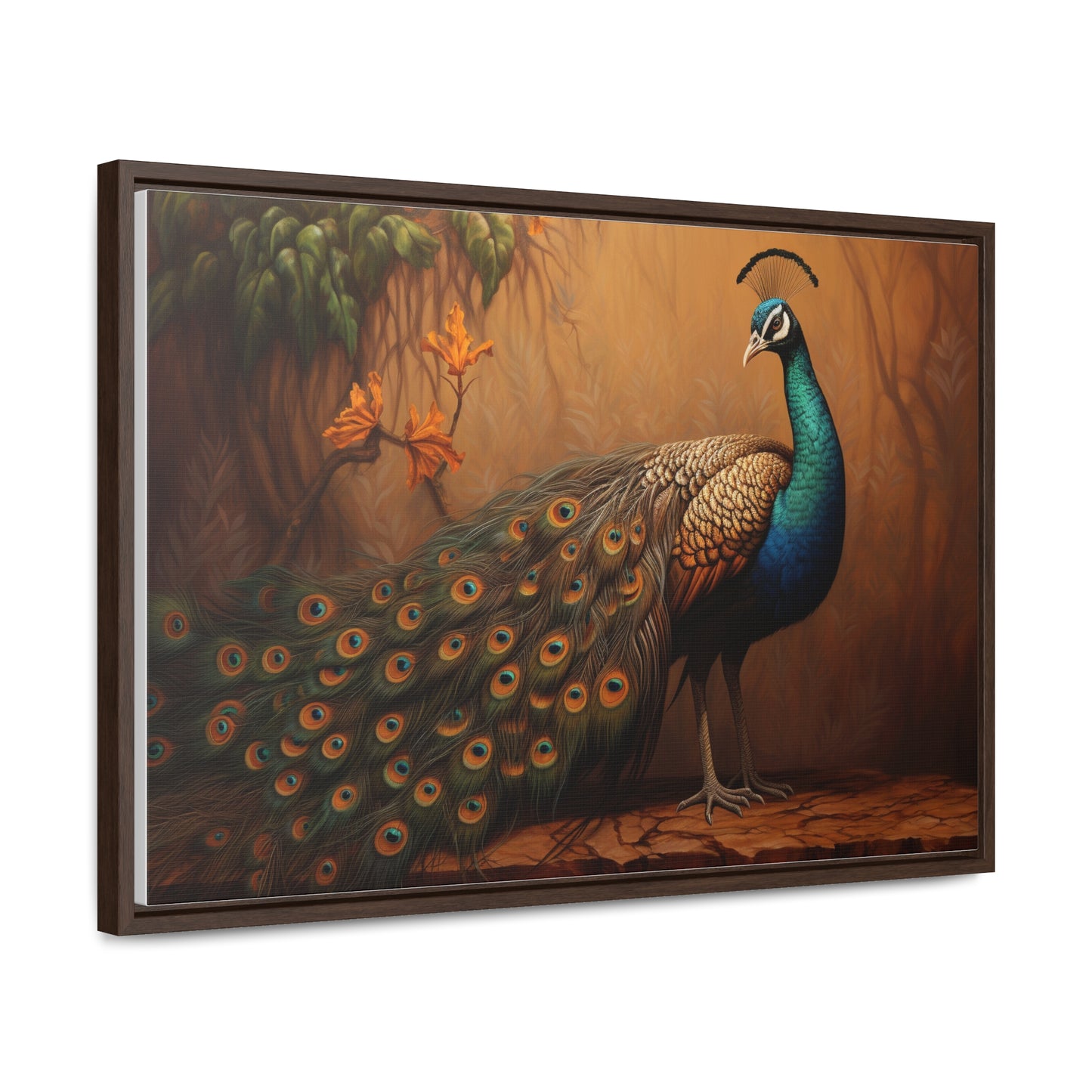 A Painting of a Peacock on a Branch Wall Art