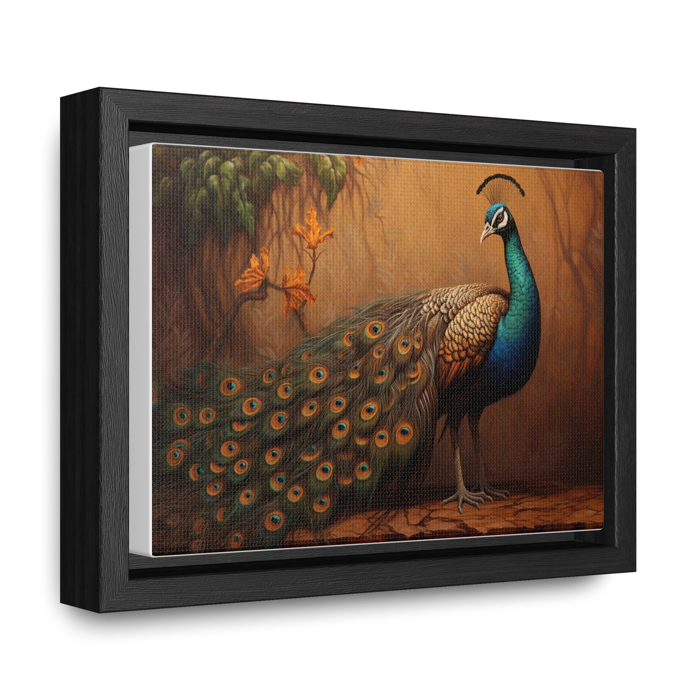A Painting of a Peacock on a Branch Wall Art
