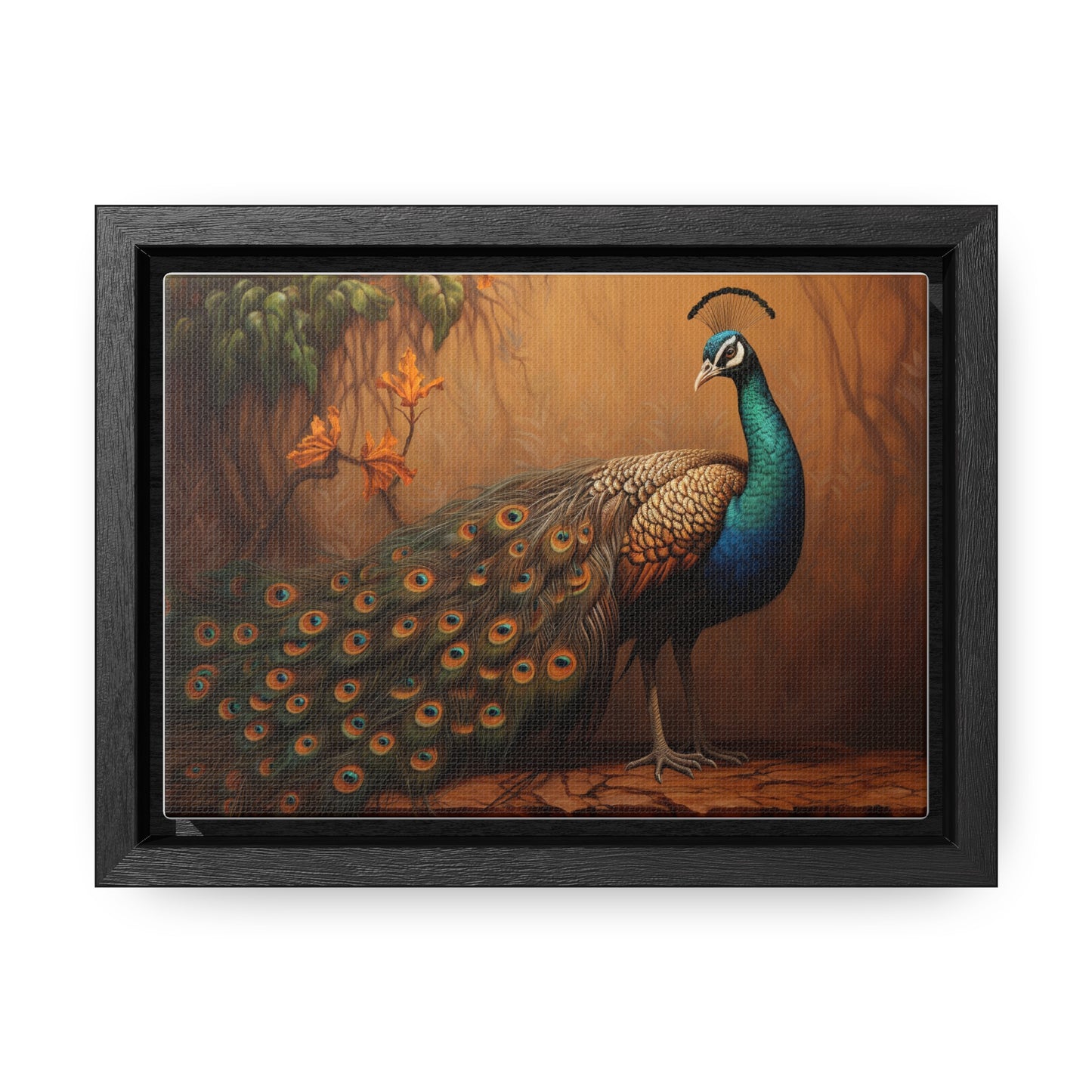 A Painting of a Peacock on a Branch Wall Art